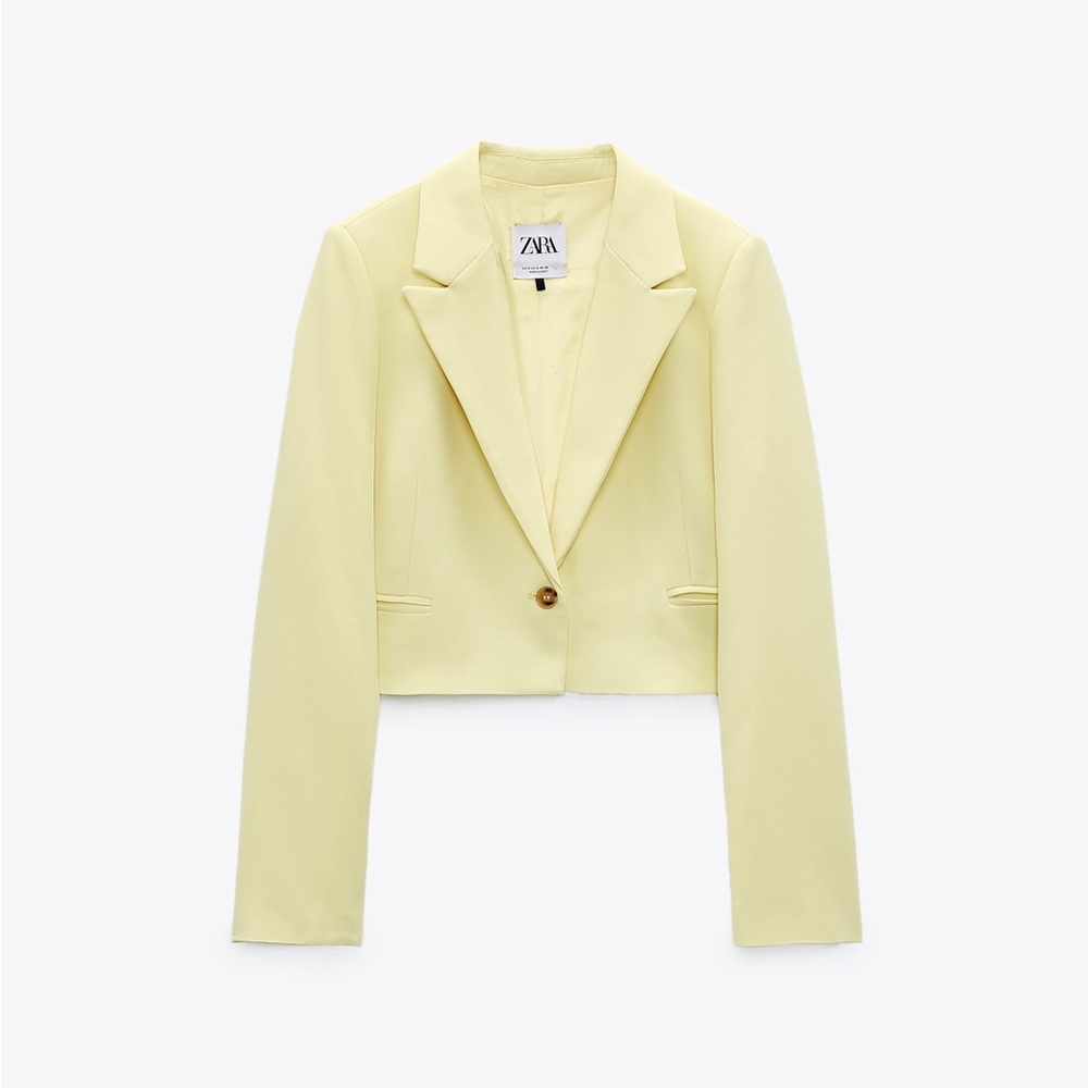 ☀️ ZARA Bloggers Fav Cropped Yellow Blazer. Size SMALL. Excellent Condition - Picture 4 of 6